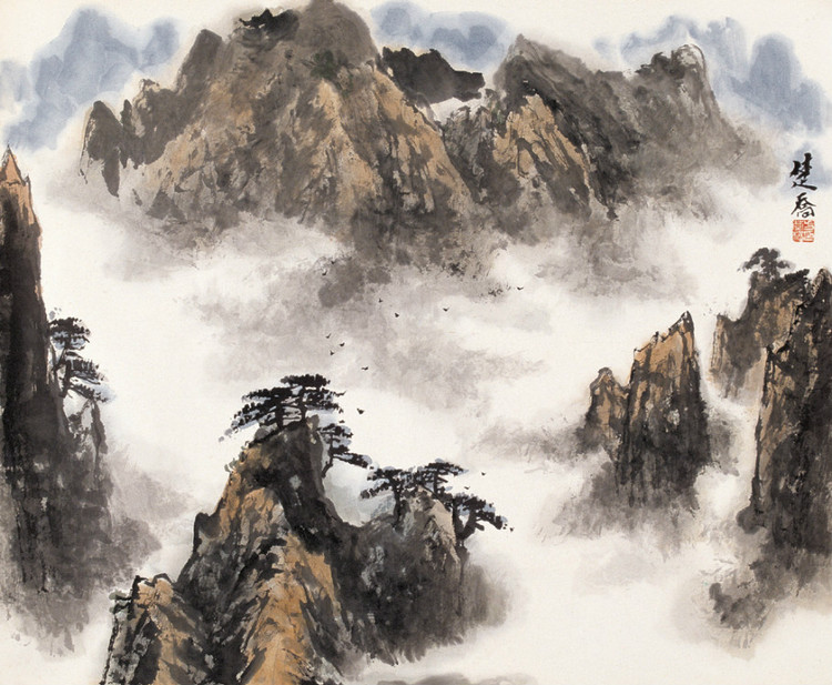 方楚乔国画山水作品
