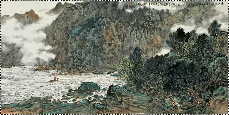 方楚乔国画山水作品