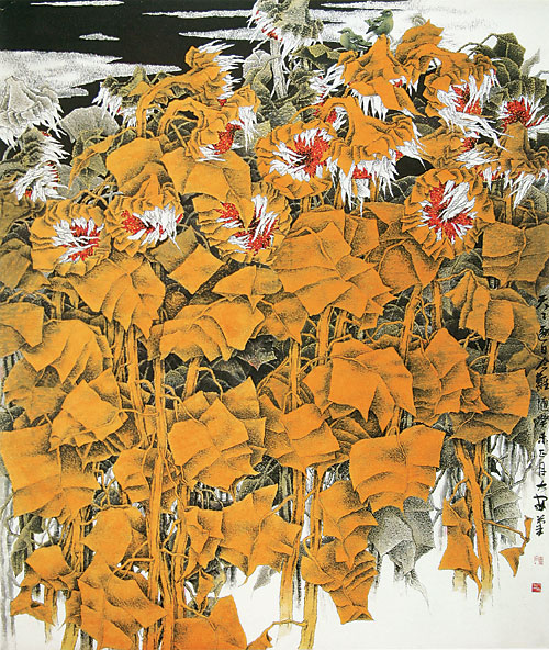 崔志安国画花鸟作品