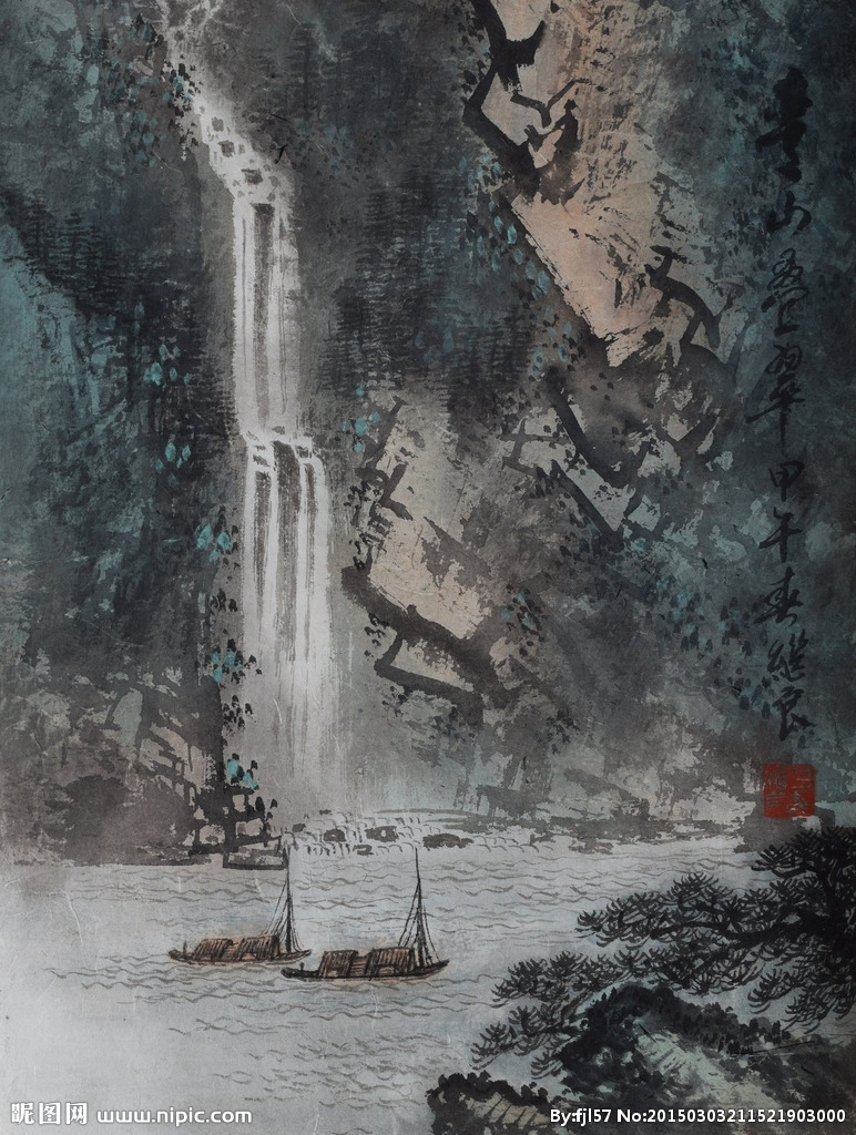 方继良国画山水作品