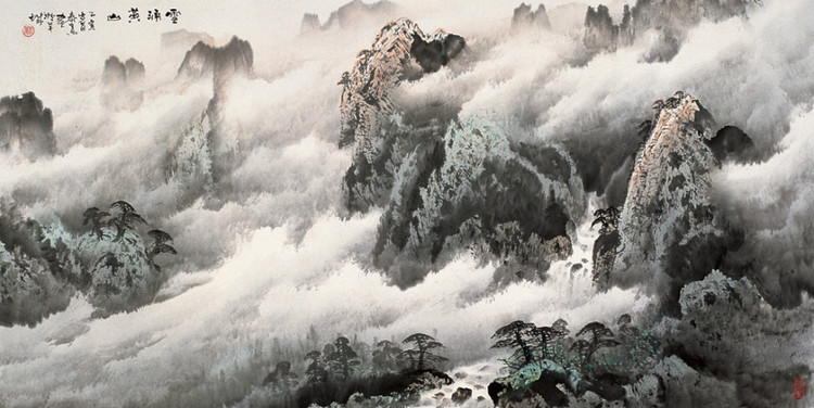 庞泰嵩国画山水作品
