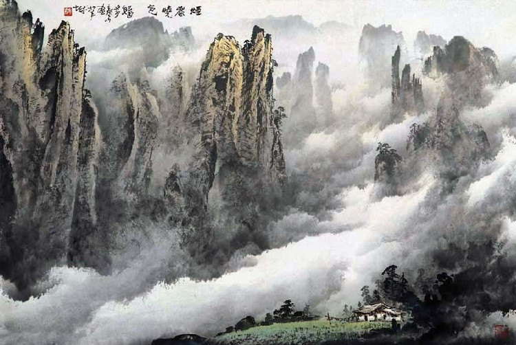 庞泰嵩国画山水作品