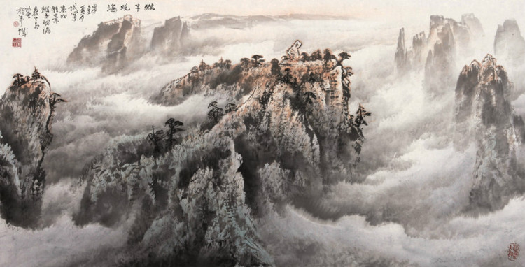 庞泰嵩国画山水作品
