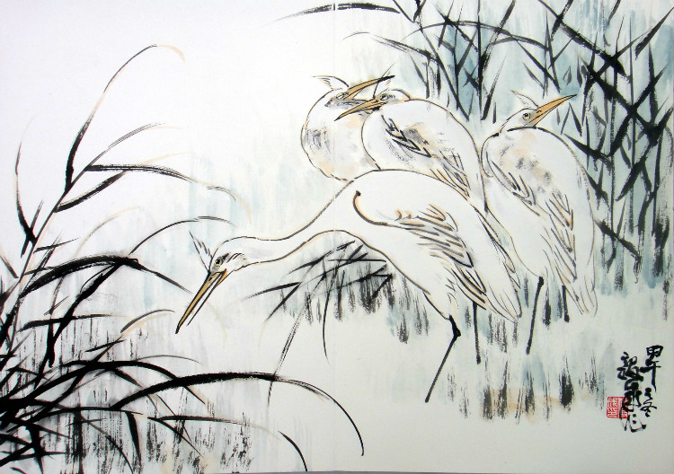 柳毅成国画花鸟作品
