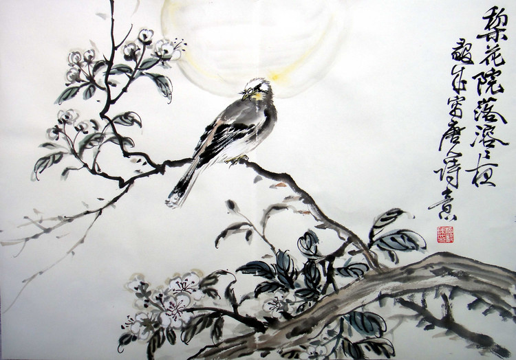 柳毅成国画花鸟作品