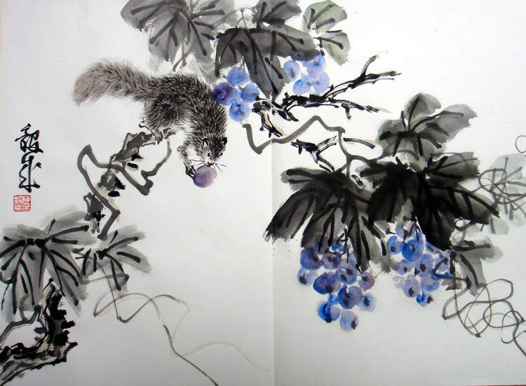柳毅成国画花鸟作品