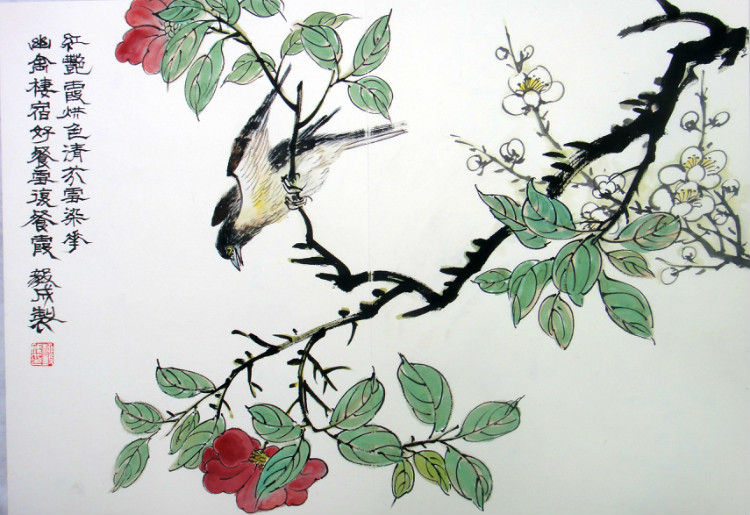 柳毅成国画花鸟作品