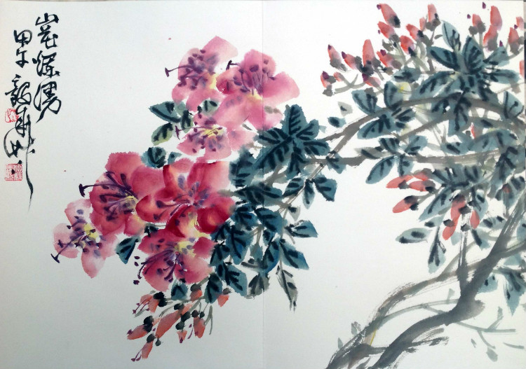 柳毅成国画花鸟作品