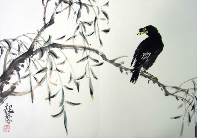 柳毅成国画花鸟作品