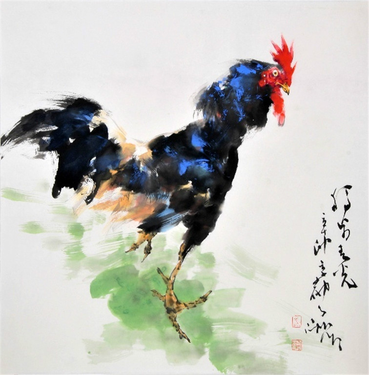 王子洲画鸡作品