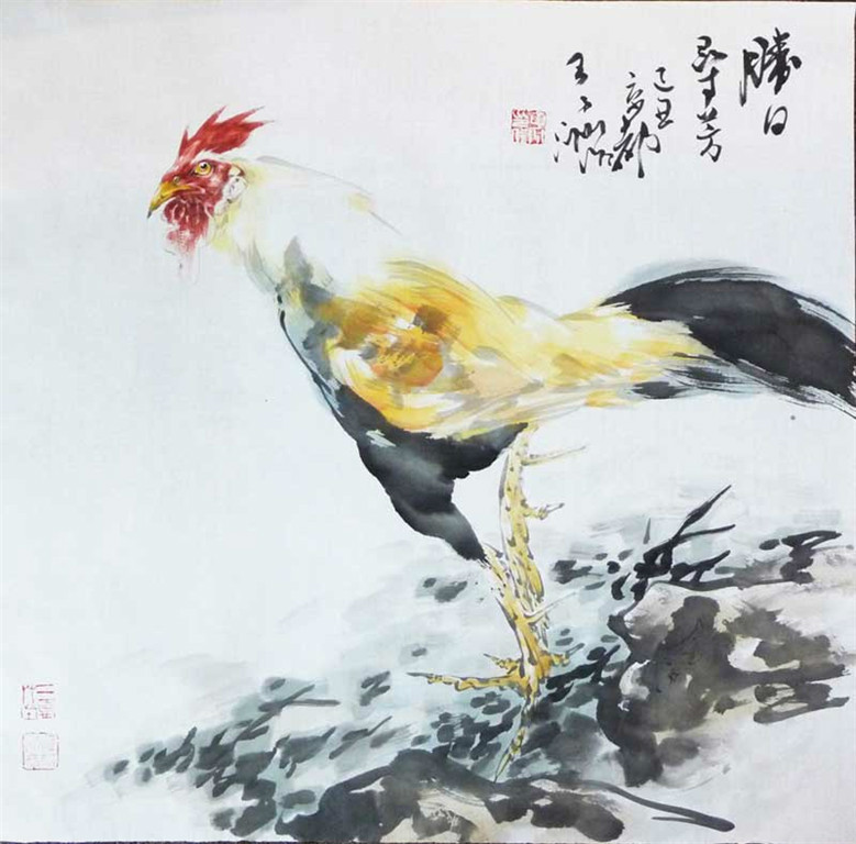 王子洲画鸡作品