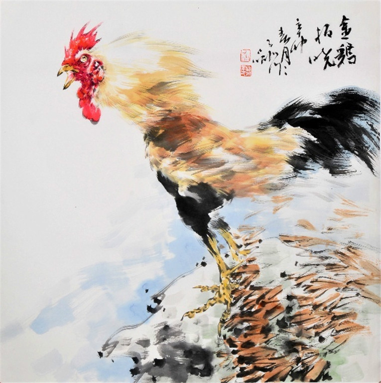 王子洲画鸡作品
