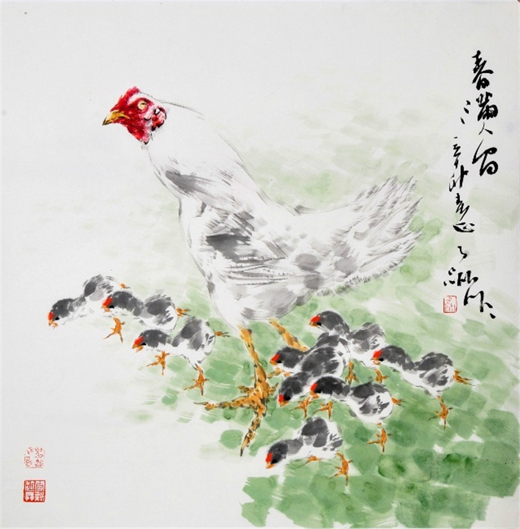 王子洲画鸡作品