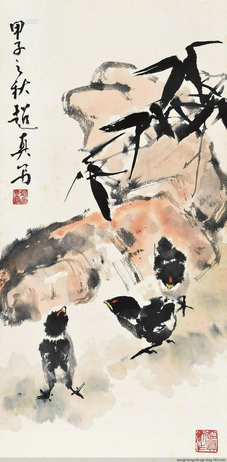 彭友善国画花鸟作品
