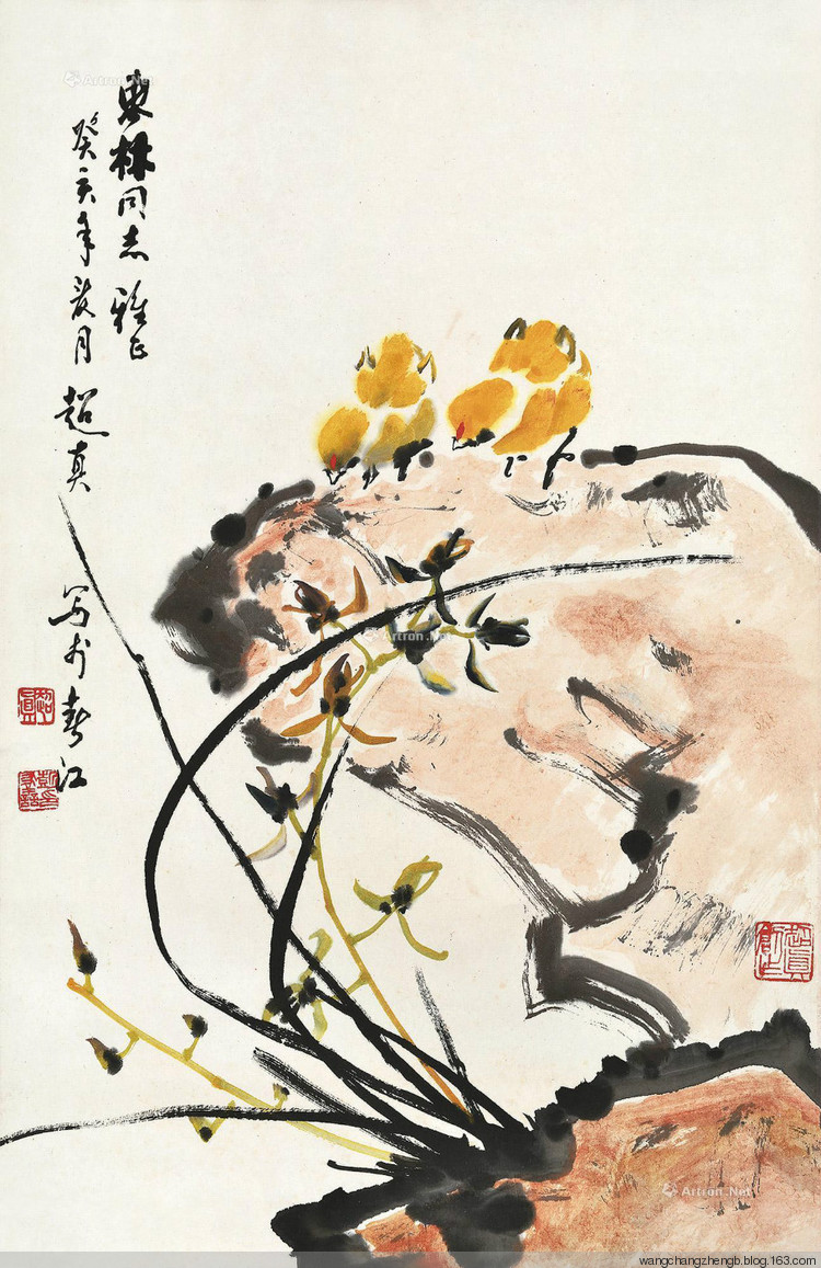 彭友善国画花鸟作品