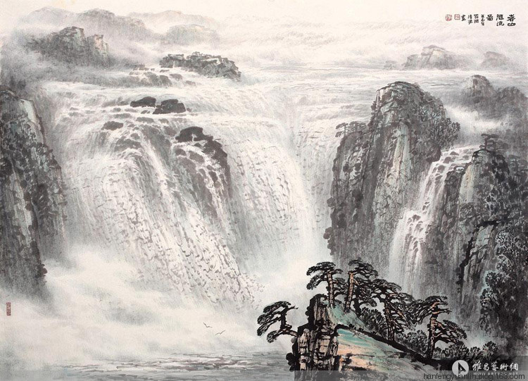 罗渊国画山水作品