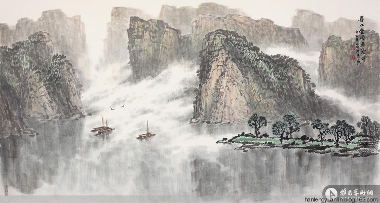 罗渊国画山水作品