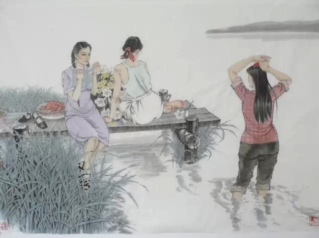 刘向荣国画人物作品