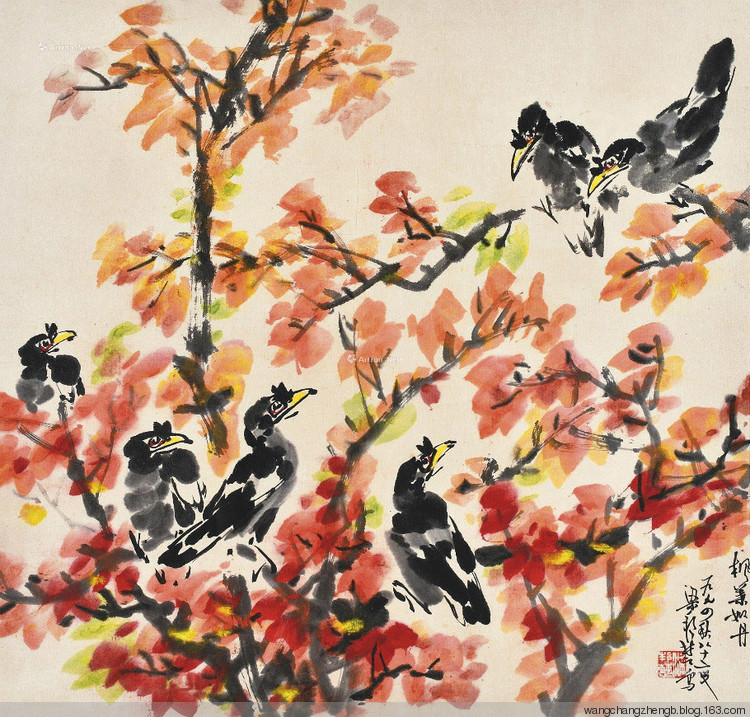 梁邦楚国画花鸟作品
