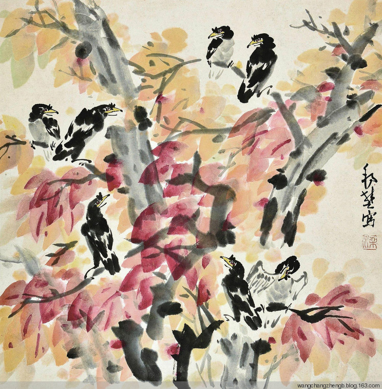 梁邦楚国画花鸟作品