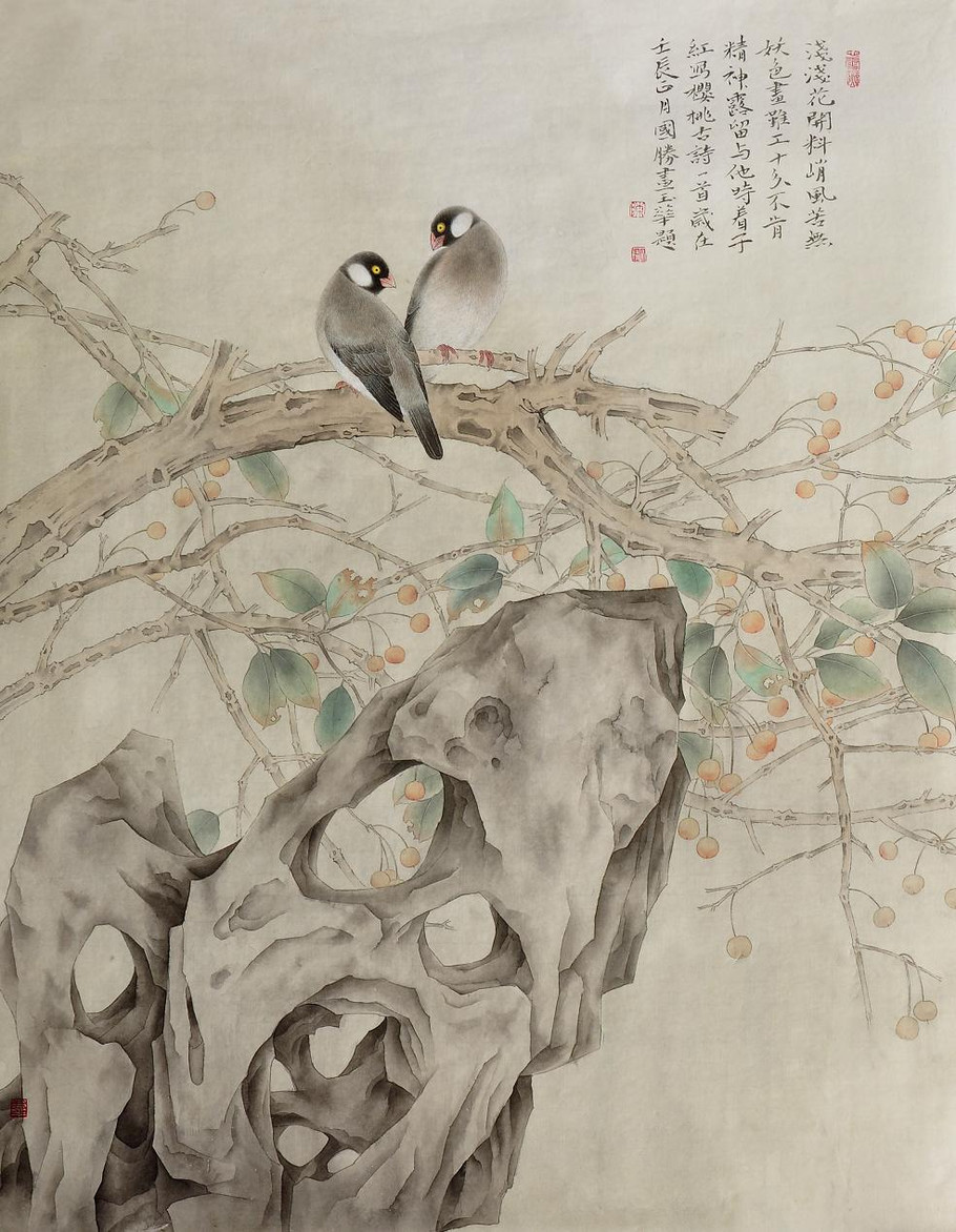 陈国胜国画花鸟作品