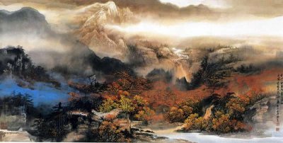 陈亮国画山水作品