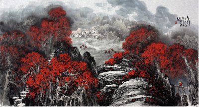 张际才国画山水作品