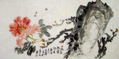 王华国画牡丹作品