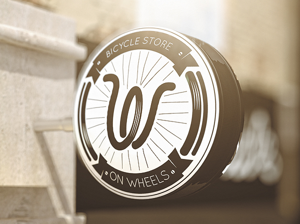 自行车店品牌On wheels标识设计欣赏