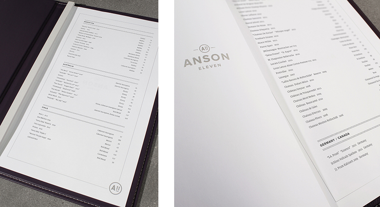 Anson Eleven 餐厅视觉VI设计识别系统作品欣赏