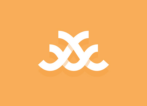 重叠风格logo设计