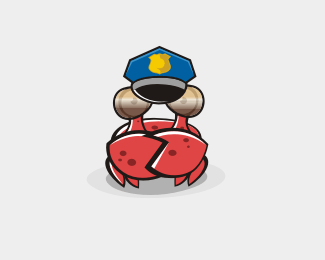 螃蟹元素logo作品