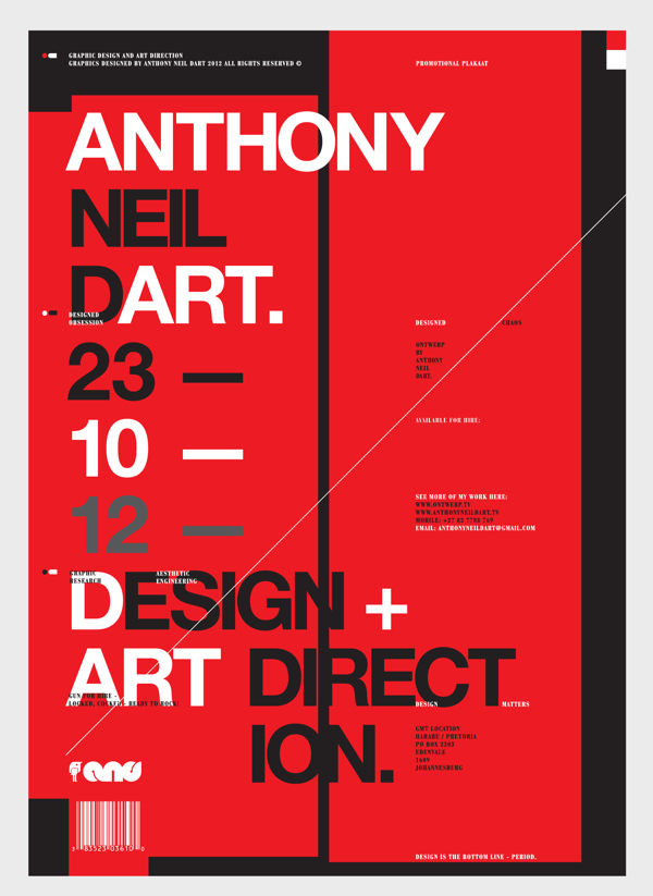 南非设计师Anthony Neil Dart现代简约风格海报设计欣赏