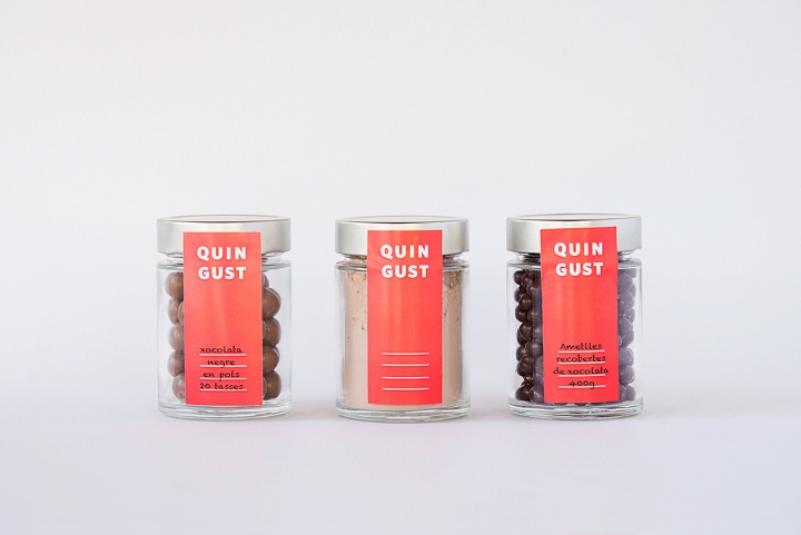 红色Quin Gust传统巧克力包装设计