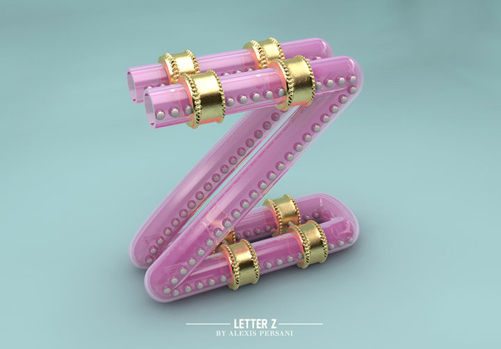 Alexis Persani精彩3D字体设计