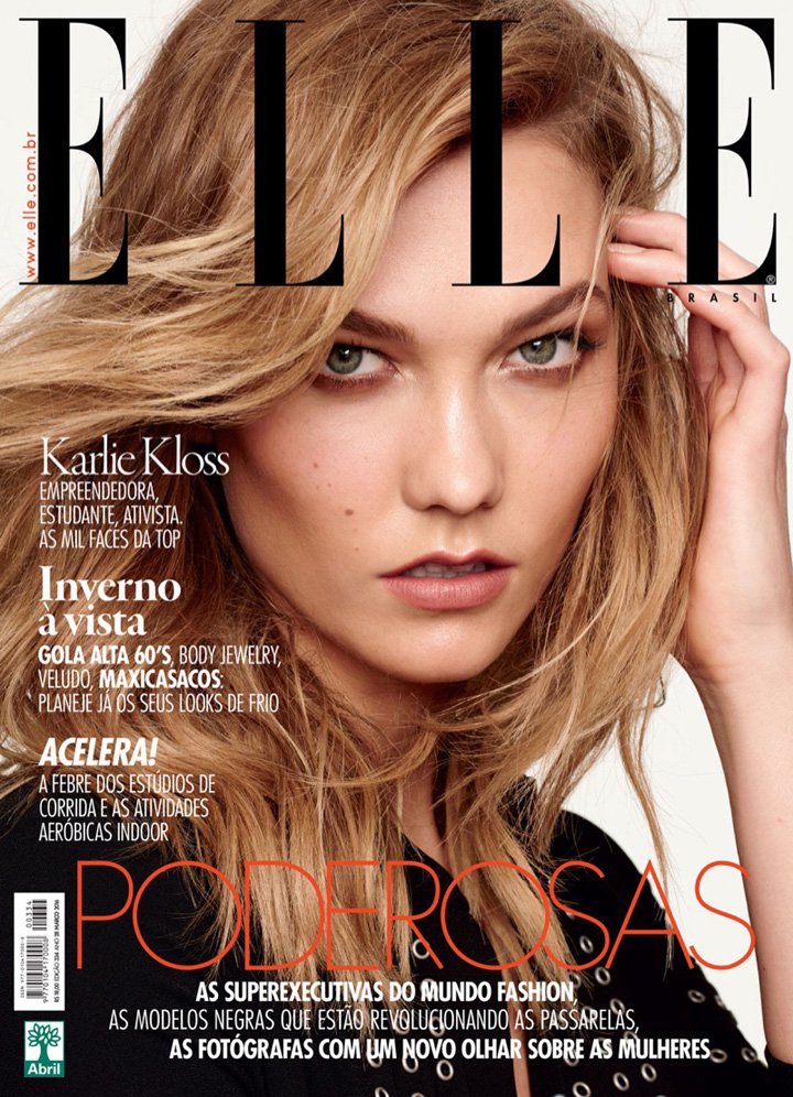 超模Karlie Kloss 登Elle巴西版三月封面