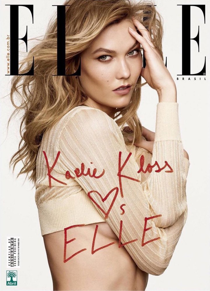 超模Karlie Kloss 登Elle巴西版三月封面