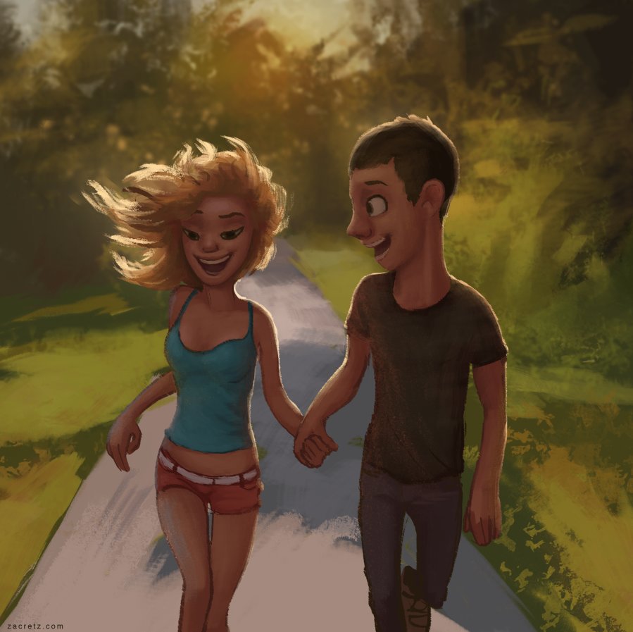 Zac Retz卡通情侣插画