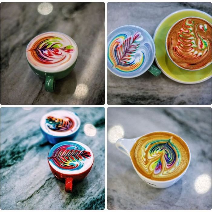 来自美国的“彩虹”拉花 Latte