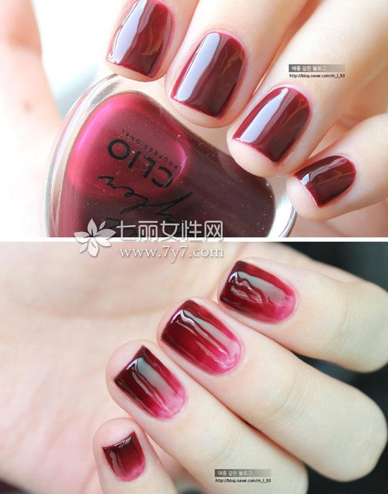 单色渐变美甲的做法 珂莱欧指甲油试色+渐变美甲涂法