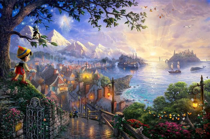 汤马思·金凯德（Thomas Kinkade）梦幻迪士尼场景绘画欣赏