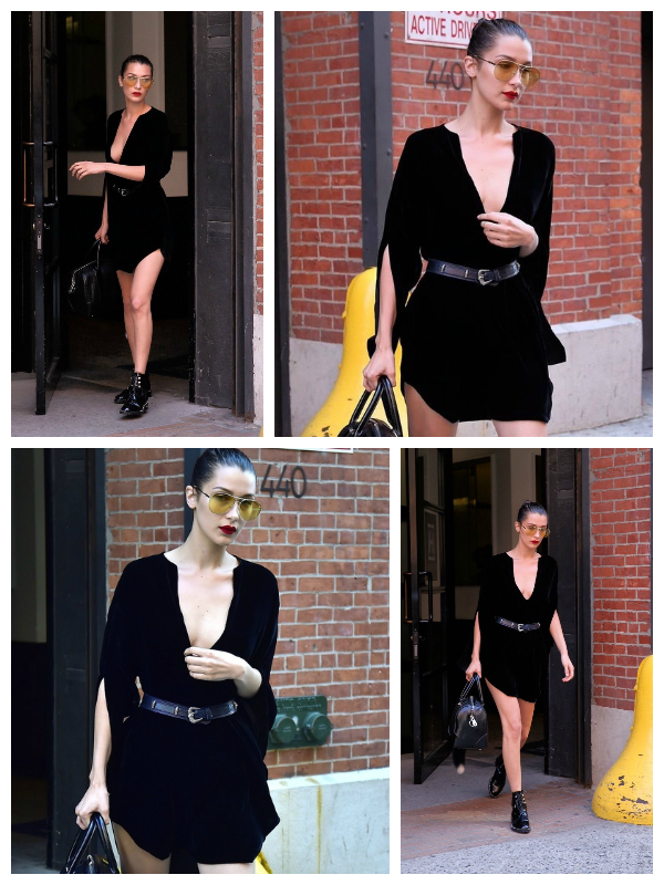 贝拉·哈迪德(Bella hadid)街拍 深V+真空美的太过分