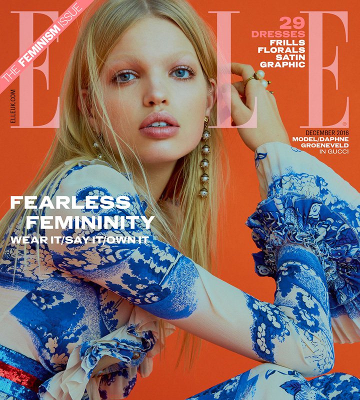 超模Daphne Groeneveld 演绎《Elle》杂志英国版