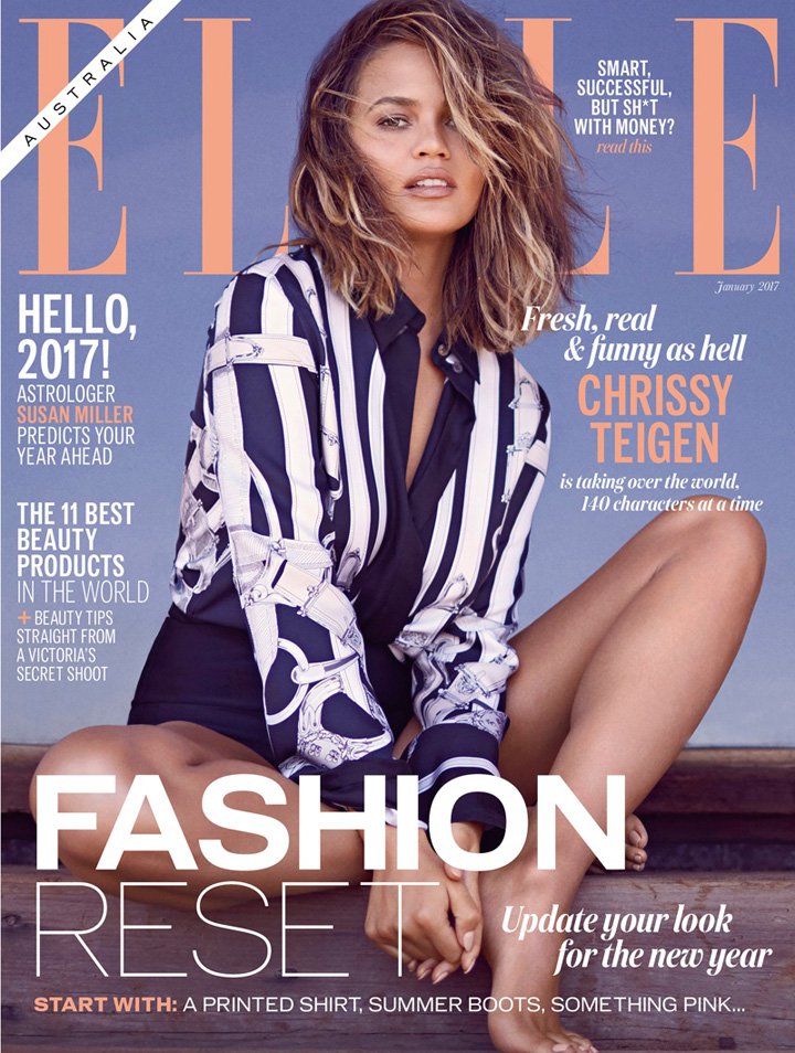 超模Chrissy Teigen演绎Elle澳大利亚版时尚杂志大片