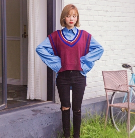 韩版秋装搭配图片 尽显甜美少女风