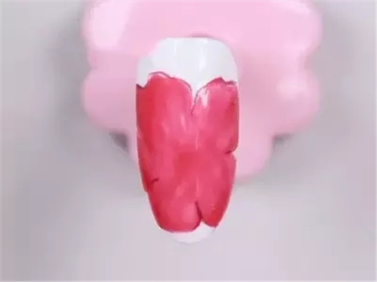手绘花朵美甲教程 春天里最美的一朵花