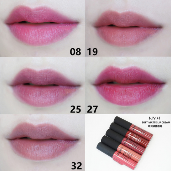 nyx唇釉色号推荐 NYX哑光液体唇釉试色