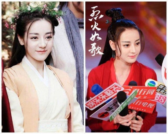 迪丽热巴龙须刘海图片 迪丽热巴龙须发型