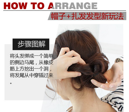 带帽子怎么扎头发