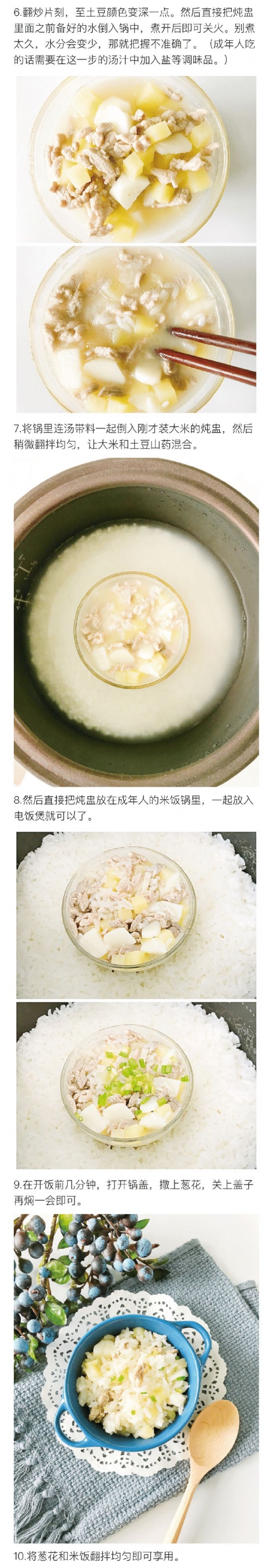 山药土豆肉焖饭的做法 适合1岁以上的宝宝的辅食